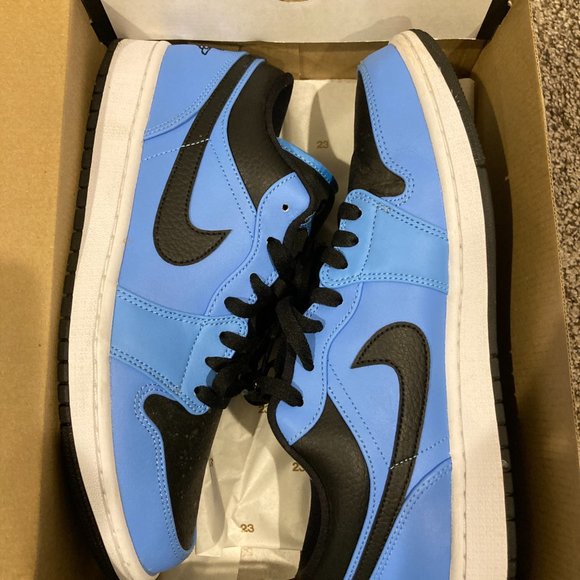 Nike Jordan 1 Low “ University Blue Black “ - Men Size 10 - Pre Owned - Picture 4 of 6